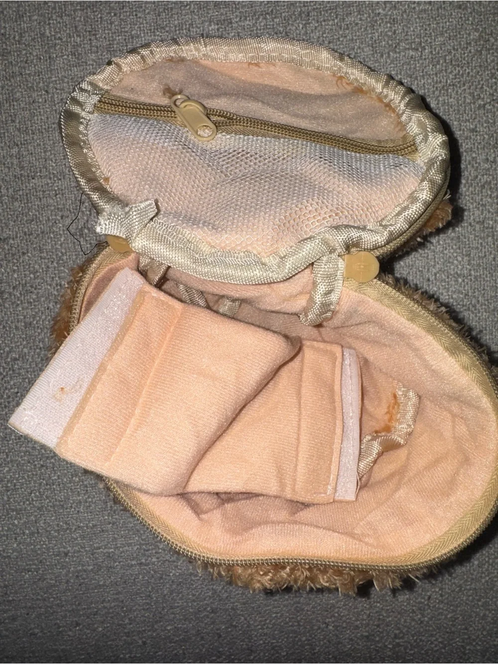 Cute Plush Bear Coin Pouch in Light Brown